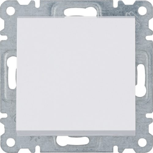 Hager Lumina WL0110 egypólusú nyomó (N101), fehér burkolattal, keret nélkül, süllyesztett, rugós bekötés, 10A 250V IP20 (IP44 531884 tömítőkészlettel, külön rendelhető)