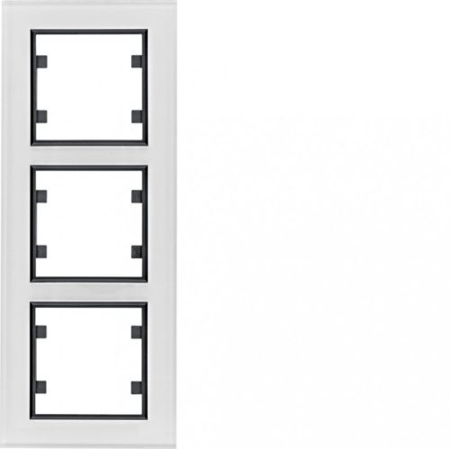 Hager Lumina Passion WL9130 3-as fehér üveg keret függőleges elhelyezéssel IP20