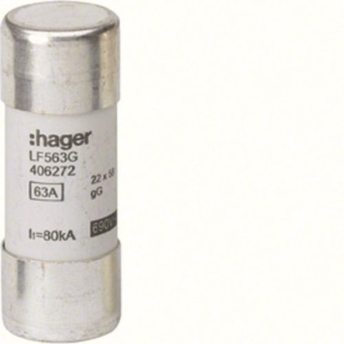 Hager lf563g Hengeres olvadóbiztosítóbetét, 22x58 mm, gG, 63 A 500 V