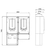 Hensel HB33KH-U 1 és 3 fázisú 2 mérőhelyes fogyasztásmérő szekrény egyedi mindennapszaki (80 A-ig) és H-tarifás (63 A-ig) méréshez, felületre szerelt Hensel_1091015