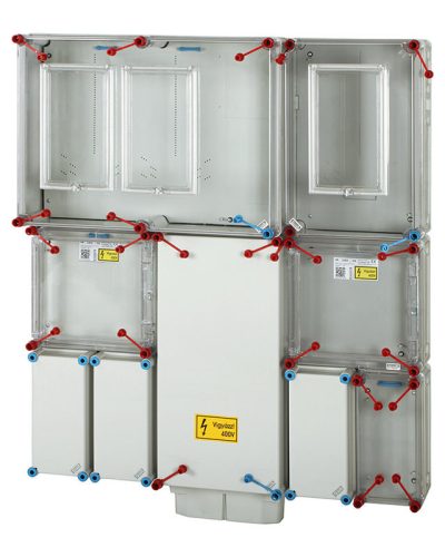 Hensel HB333KF-U 1 és 3 fázisú 3 mérőhelyes fogyasztásmérő szekrény egyedi mindennapszaki (80 A-ig)