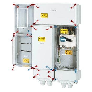   Hensel HÁFM300-U Áramváltós mérőhely 300 A-ig, 1 felhasználási helyes indirekt mérés, földkábeles csatlakozásra, felületre szerelt, kombinált szekrény kivitelben, tűzeseti lekapcsolással