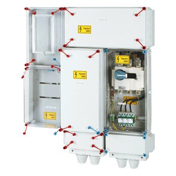   Hensel HÁFM300T-U Áramváltós mérőhely 300 A-ig, 1 felhasználási helyes indirekt mérés, földkábeles csatlakozásra, felületre szerelt, kombinált szekrény kivitelben, tűzeseti lekapcsolással, túlfeszültség levezetővel