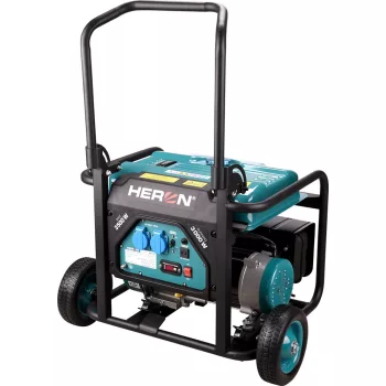   Heron 8896140 benzinmotoros áramfejlesztő, 1 fázisú, max. teljesítmény 3 kVA ( 8896140 )