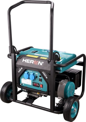 Heron 8896140 benzinmotoros áramfejlesztő, 1 fázisú, max. teljesítmény 3 kVA ( 8896140 )