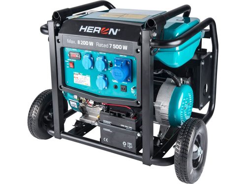 Heron 8896145 benzinmotoros áramfejlesztő, 8000 VA, 230V, hordozható ( 8896145 )