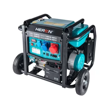   Heron 8896147 benzinmotoros áramfejlesztő, 8000 VA, 400/230 V, hordozható ( 8896147 )