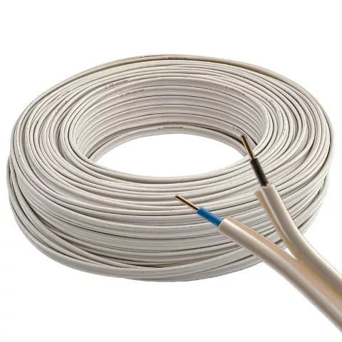 MM fal (MMCu) 2x1,5 mm² fehér tömör réz kábel 100 fm