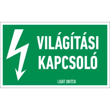   Világítási kapcsoló Öntapadós zöld matrica, 100x60 mm-es méretben, 4db/ív (ERV057001ONV01000060)
