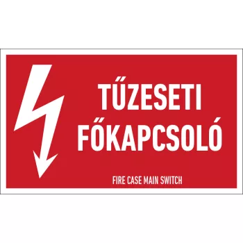  Tűzeseti főkapcsoló Öntapadós piros matrica, 100x60 mm-es méretben, 4db/ív (ERV018002ONV01000060)