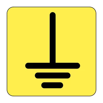   Földelés jel Öntapadós sárga matrica, 20x20 mm-es méretben, 20db/ív (ERV139001ONV00200020)