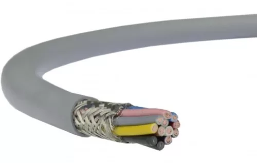 LiYCY 10x1,5 mm2 árnyékolt elektronikai kábel - szürke PVC 350V