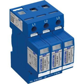   J.Pröpster 316220 TF P-VMS 280 R 3 Túlfeszültség-levezető 2-es típus, 3 pólus, távjelző nélkül, LN 280V, N-PE 255V( J.Pröpster 316220 )