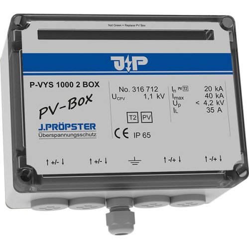 J.Pröpster 316712 TF P-VYS 1000 2 BOX előszerelt csatlakozódoboz, 2-es típus, 2MPP, IP65, 1100V ( J.Pröpster 316712 )