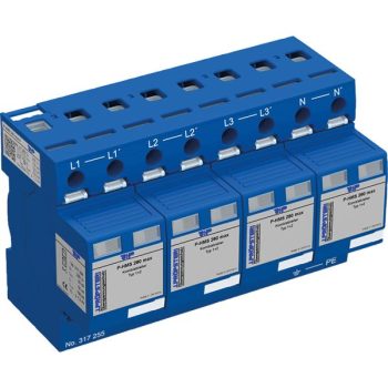   J.Pröpster 317255 TF P-HMS 280 max 4 Túlfeszültség-levezető 1+2-es típus, 4 pólus, távjelző nélkül, LN 280V, N-PE 255V ( J.Pröpster 317255 )