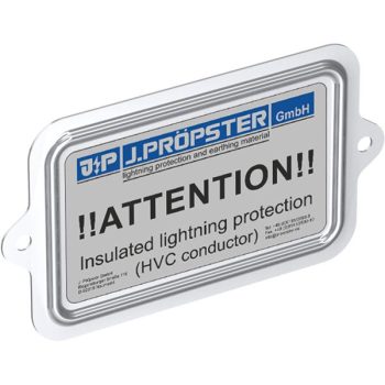   J.Pröpster 640001 HVC Figyelmeztető tábla, angolul, alumínium ( J.Pröpster 640001 )