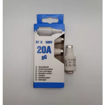   KVGY DOL II ( DT II ) 20A, Diazed lomha, olvadó porcelán biztosítóbetét, E27-es foglalat, 500V