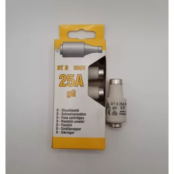   KVGY DOL II ( DT II ) 25A, Diazed lomha, olvadó porcelán biztosítóbetét, E27-es foglalat, 500V