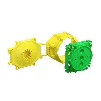   Kaiser 1255-01 B1 sorolható 60-as szerelvénydoboz beton oldalfalazatba. Szélesség: 75 mm, Mélység: 59 mm, 2 részből álló szerkezet (előlap jelölővel és nyitható doboz)