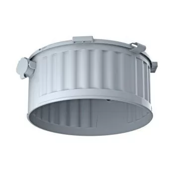   Kaiser 1282-00 HaloX 180 lámpadoboz LED és halogén lámpákhoz beton zsaluzatba. 2 db. M20/25 bevezető bordás gégecsövekhez. Mélység: 110 mm Átmérő: 210mm