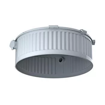   Kaiser 1283-00 HaloX 250 lámpadoboz LED és halogén lámpákhoz beton zsaluzatba. 2 db. M20/25 bevezető bordás gégecsövekhez. Mélység: 110 mm Átmérő: 280mm