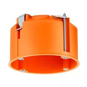   Kaiser 9063-50 68-as szerelvénydoboz üreges és gipszkarton mennyezetbe M5-ös csillárhorog tartóval, 47 mm mély, 7-40 mm lemezvastagsághoz, Teherbírás: 2 kg.