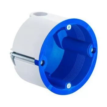   Kaiser 9069-01 74-es hangszigetelő és légtömőr szerelvénydoboz üreges és gipszkarton falazatba, Beépítési nyílás átmérő: 74 mm, Mélység: 54,5 mm. Csillapítás: 77 dB