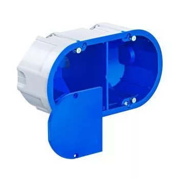   Kaiser 9069-94 Hangszigetelő és légtömőr Elektronik szerelvénydoboz üreges és gipszkarton falazatba, Beépítési nyílás átmérő: 2×74 mm, Mélység: 70 mm. Csillapítás: 78 dB