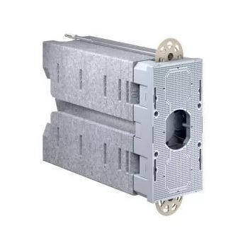   Kaiser 9966.32 Univerzális 3-as szerelvénydoboz külső hőszigetelésbe, Anyaga: Műanyag+Neopor, Állítható mélység: 240-310 mm. Előlap méret: 220×110 mm