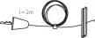 Kanlux 22583 TEAR PR-CORD-WH függ. kábel, beltéri, háromfázisú kábelsínes rendszerhez, IP20-as védelemmel, 220-240 V, ( fali / mennyezeti szereléssel ), acél huzal (Kanlux 22583)