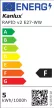 Kanlux 22945 RAPID v2 E27-WW LED fényforrás, E27 foglalat, 500lm, 4,9W teljesítmény, 15000h élettartammal, 220-240V, 3000K ( Kanlux 22945 )