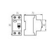 Kanlux IDEAL 23181 KRD6-2/40/30 áram-védőkapcsoló (Fi-relé), AC osztály, 2P, 40A, 30mA (Kanlux 23181)