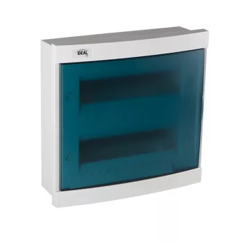   Kanlux 23620 KDB-F24T KDB műanyag kiselosztó, 24 modul, 2 sor, IP30, kék színű átlátszó ajtóval, süllyesztett (Kanlux 23620)