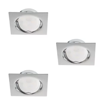  Kanlux 23844 TRIBIS II L C szögletes beltéri SPOT lámpa 3db-os szett, 400lm 4,9W 3000K fényforrással, króm, GU10 foglalattal, 3x max 10W teljesítmény, IP20, 220-240V ( Kanlux 23844 )