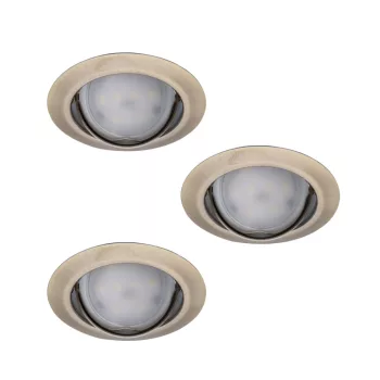   Kanlux 23846 TRIBIS II O AB kerek beltéri SPOT lámpa 3db-os szett, 400lm 4,9W 3000K fényforrással, patinált réz, GU10 foglalattal, 3x max 10W teljesítmény, IP20, 220-240V ( Kanlux 23846 )