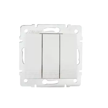   Kanlux MOWION DOMO 24721 Hármas kapcsoló, fehér burkolattal, keret nélkül, süllyesztett, rugós bekötés, 10A 250V IP20 (Kanlux 24721)