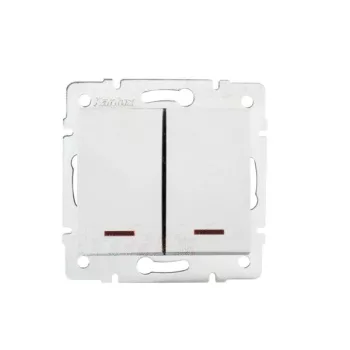   Kanlux MOWION DOMO 24724 csillárkapcsoló (105), fehér burkolattal, keret nélkül, süllyesztett, jelzőfénnyel, rugós bekötés, 10A 250V IP20 (Kanlux 24724)