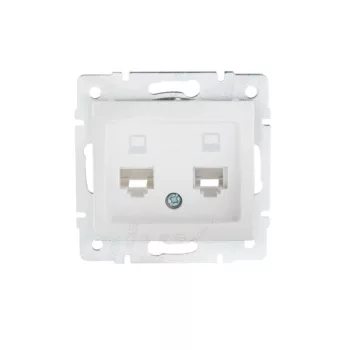   Kanlux MOWION DOMO 24755 Informatikai csatlakozóaljzat 2xRJ45, Cat5e UTP fehér burkolattal, keret nélkül (Kanlux 24755)