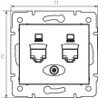Kanlux MOWION DOMO 24756 Informatikai csatlakozóaljzat 2xRJ45, Cat6 UTP fehér burkolattal, keret nélkül (Kanlux 24756)