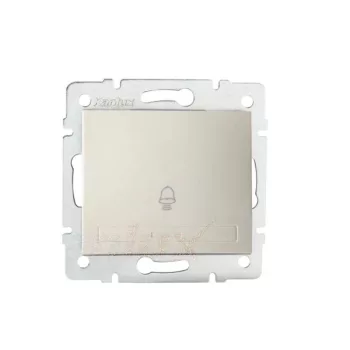   Kanlux MOWION DOMO 24776 egypólusú nyomó (N101) csengőjellel, krém burkolattal, keret nélkül, süllyesztett, rugós bekötés, 10A 250V IP20 (Kanlux 24776)
