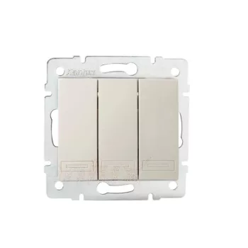   Kanlux MOWION DOMO 24781 Hármas kapcsoló, krém burkolattal, keret nélkül, süllyesztett, rugós bekötés, 10A 250V IP20 (Kanlux 24781)