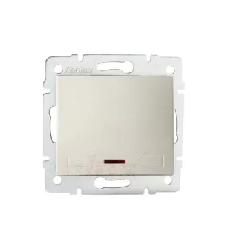   Kanlux MOWION DOMO 24783 egypólusú kapcsoló (101), krém burkolattal, keret nélkül, süllyesztett, jelzőfénnyel, rugós bekötés, 10A 250V IP20 (Kanlux 24783)
