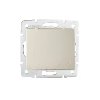   Kanlux MOWION DOMO 24791 vízmentes földelt csatlakozóaljzat (dugalj) csapófedéllel, 2P+F krém burkolattal, rugós bekötés, keret nélkül, süllyesztett, 16A 250V IP44 (Kanlux 24791)