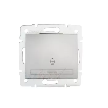   Kanlux MOWION DOMO 24835 egypólusú nyomó (N101) csengőjellel, ezüst burkolattal, keret nélkül, süllyesztett, rugós bekötés, 10A 250V IP20 (Kanlux 24835)