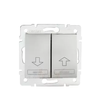  Kanlux MOWION DOMO 24841 Redőnykapcsoló, ezüst burkolattal, keret nélkül, süllyesztett, rugós bekötés, 10A 250V IP20 (Kanlux 24841)
