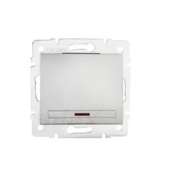  Kanlux MOWION DOMO 24842 egypólusú kapcsoló (101), ezüst burkolattal, keret nélkül, süllyesztett, jelzőfénnyel, rugós bekötés, 10A 250V IP20 (Kanlux 24842)