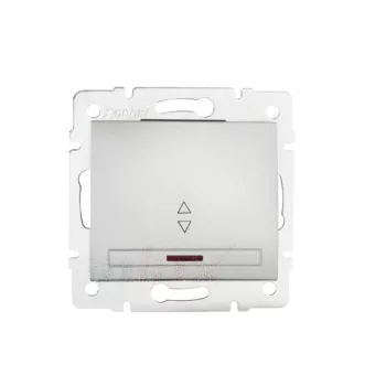   Kanlux MOWION DOMO 24845 váltókapcsoló (106), ezüst burkolattal, keret nélkül, süllyesztett, jelzőfénnyel, rugós bekötés, 10A 250V IP20 (Kanlux 24845)