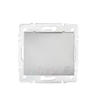   Kanlux MOWION DOMO 24850 vízmentes földelt csatlakozóaljzat (dugalj) csapófedéllel, 2P+F ezüst burkolattal, rugós bekötés, keret nélkül, süllyesztett, 16A 250V IP44 (Kanlux 24850)