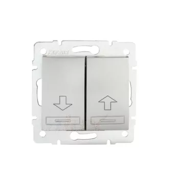   Kanlux MOWION DOMO 24862 Redőnynyomó, ezüst burkolattal, keret nélkül, süllyesztett, rugós bekötés, 10A 250V IP20 (Kanlux 24862)
