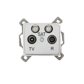   Kanlux MOWION DOMO 24868 Végzáró TV-Rádió-SAT-SAT csatlakozóaljzat, ezüst burkolattal, keret nélkül, IP20 (Kanlux 24868)